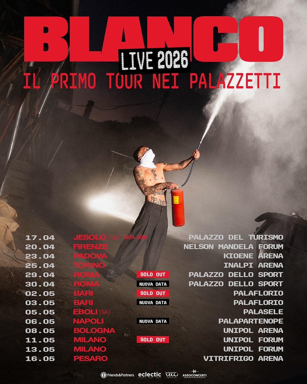Blanco Il Primo Tour Nei Palazzetti Poster 2026